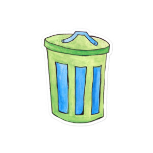 Trash Can Sticker or Label