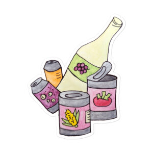 Glass and Cans Recycling Label