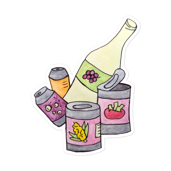 Glass and Cans Recycling Label